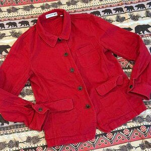 UNIQLO & Ines de la fressange sz S - RED utility / lightweight chore shacket!